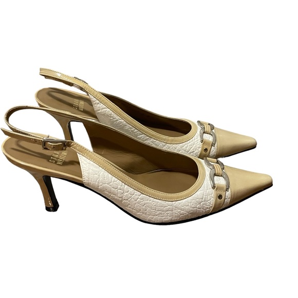 Stuart Weitzman Ivory Cushy Calfskin Heels Pumps - Picture 1 of 7
